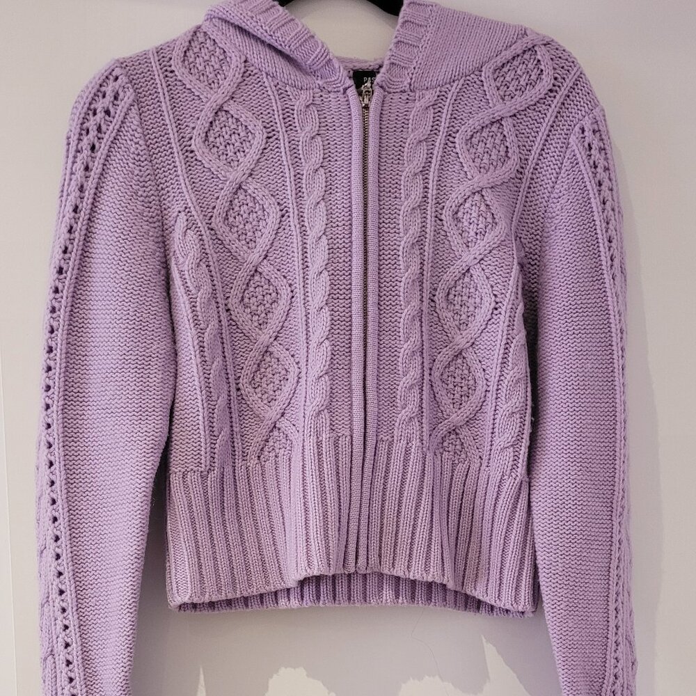 Cable Knit Hooded Cardigan